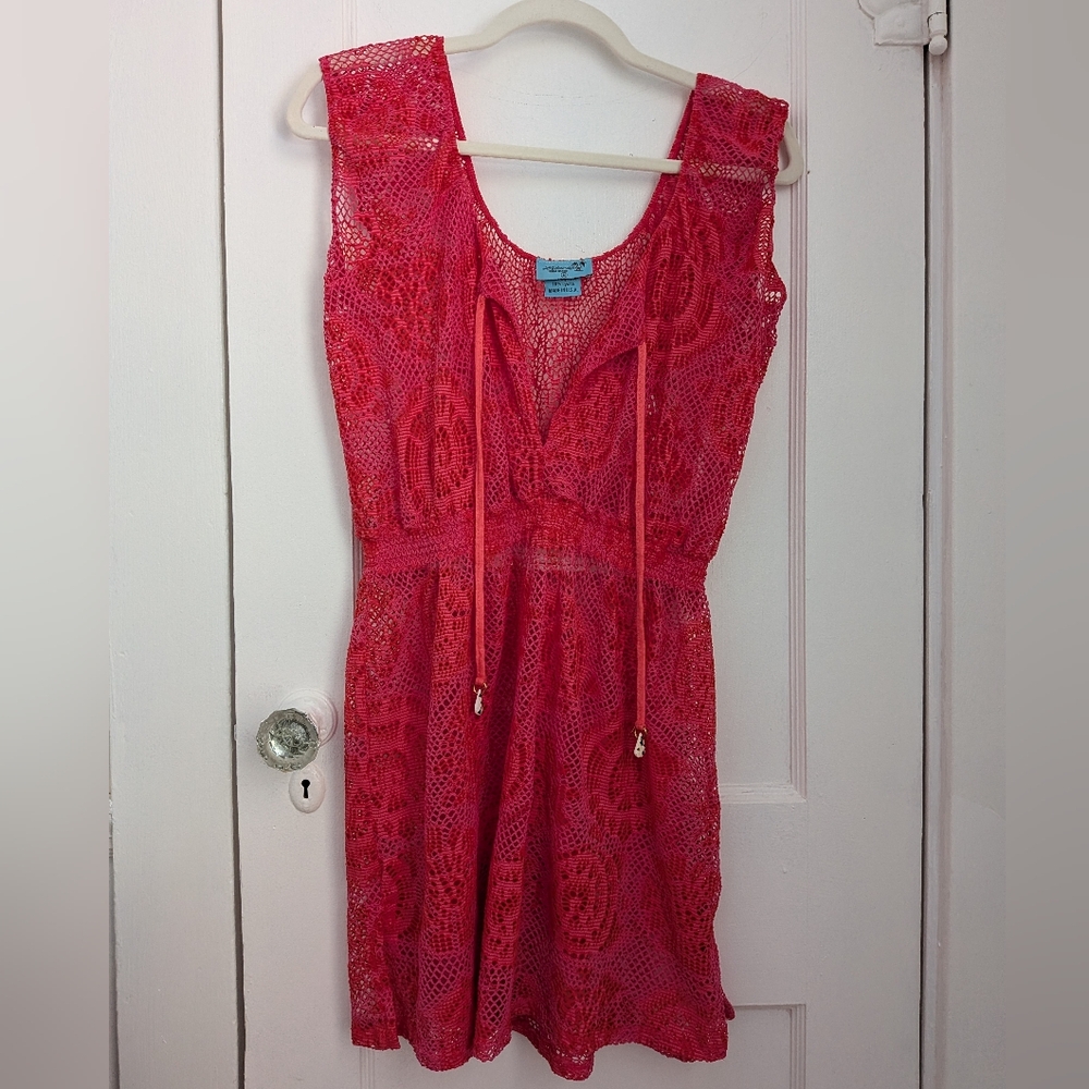 Letarte Hot Pink Handmade Swimsuit Cover Up - Size M